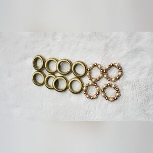 Elegant Gold and Pearl Ring Napkins Set Of 12